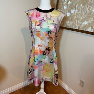 Ted Baker watercolor Floral Scuba Dress